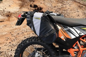 Photo showing Hurricane Dual Sport saddlebags installed on KTM 690